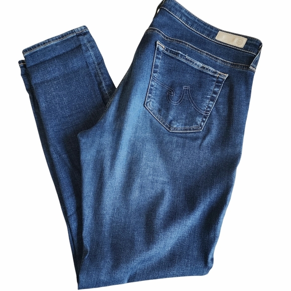 AG Adriano Goldschmied Distressed Skinny Blue Jeans - 32R - Picture 5 of 9